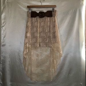Rue21 belted high low lace skirt